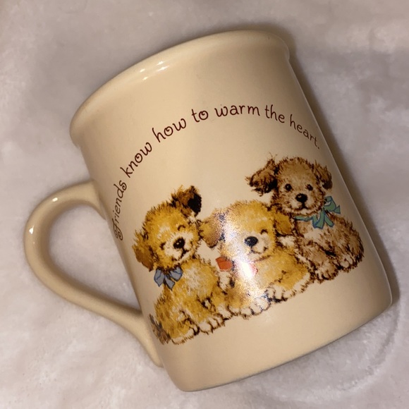 ❌FINAL PRICE DROP‼️Vintage Hallmark Mug Mates Mug & Coaster Set Friends Puppies - Picture 3 of 16